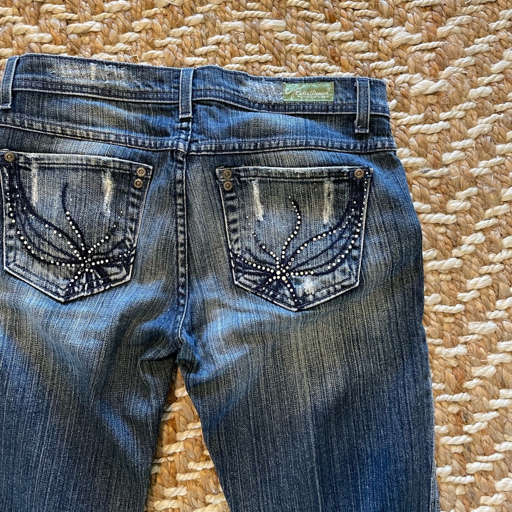 Women's Cello Denim Distressed Blue Jeans